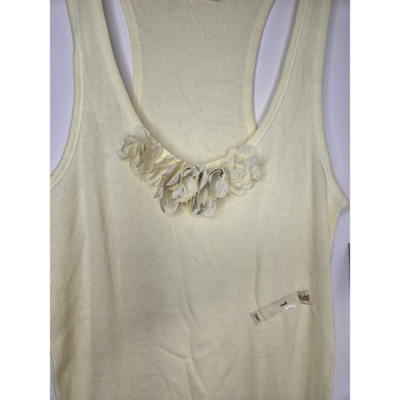 NWT Y2K Vtg Hollister Ribbed Tank Top Navy Size L Chiffon Floral Scoop Neck - Picture 5 of 5